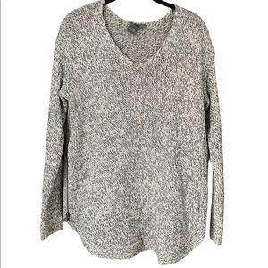Francescas Circle Hem Side Zip Open Knit Heathered Sweater Size Medium